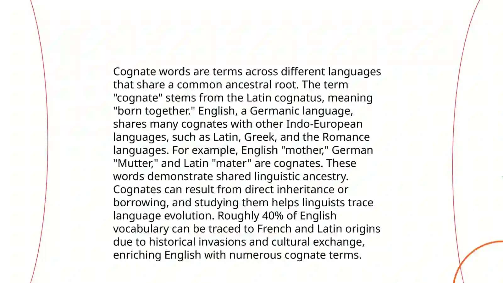 Differentiate between cognate words in English 3