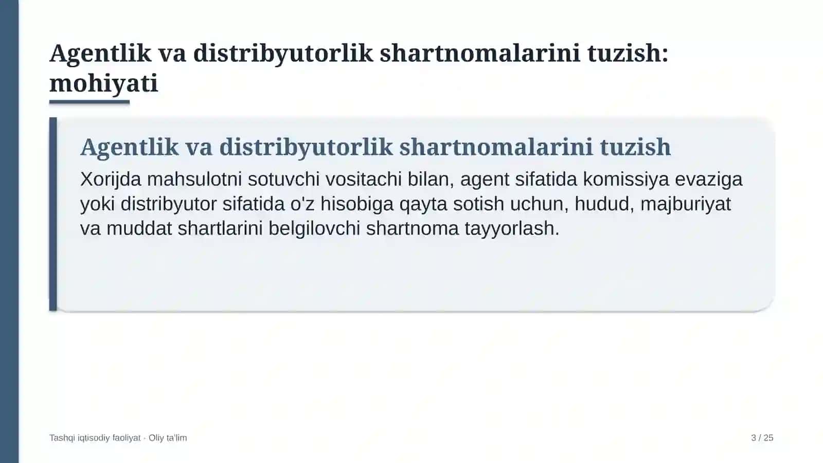 Elektron hujjat aylanishi tizimlarida xalqaro agentlik va distribyutorlik shartnomalarini tuzish 3