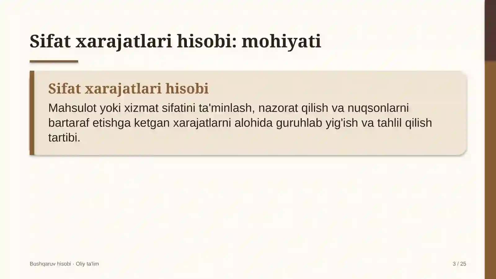 Bioenergetikada sifat xarajatlarini hisobga olish 3
