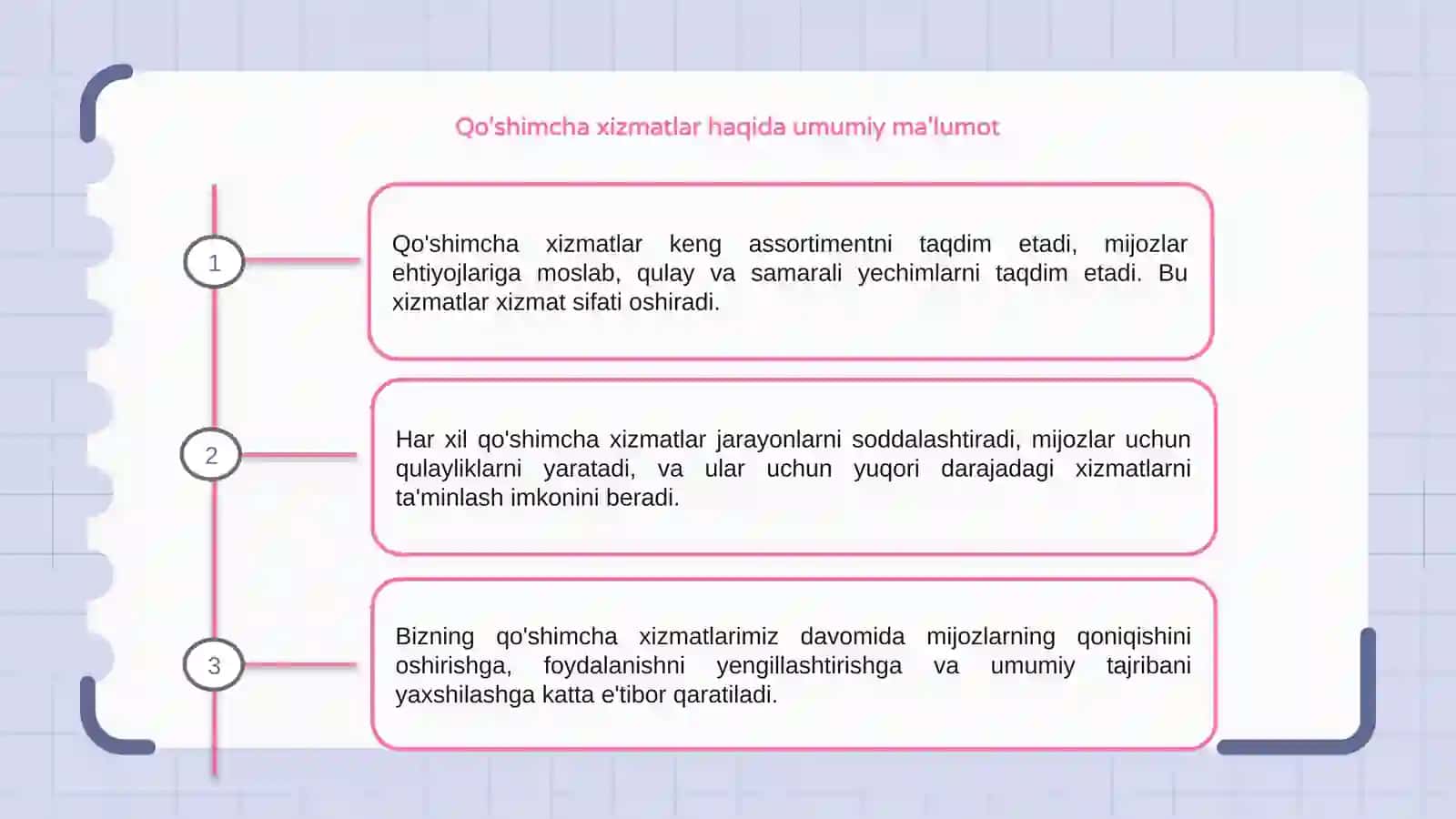Qo'shimcha xizmatlar 3