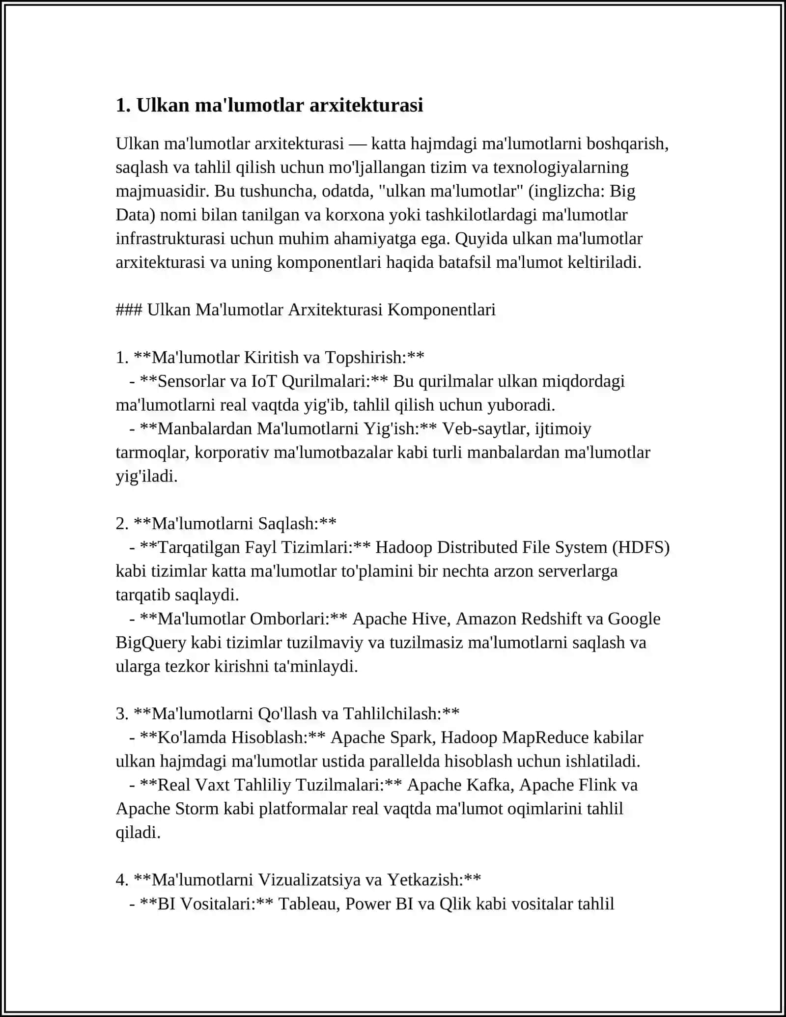 ULKAN MA’LUMOTLAR(BIG DATA) 3