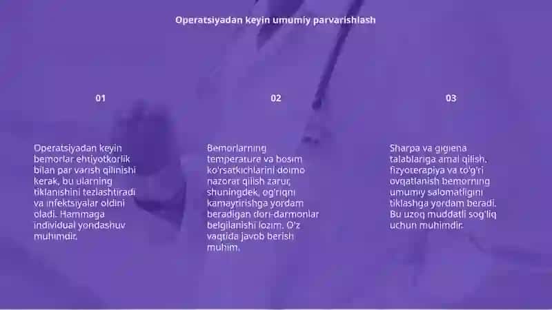 Operatsiyadan keyin bemorlarni parvarish qilish 3