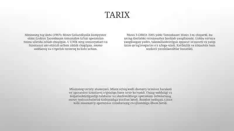 Minix Operatsion Tizimi 3