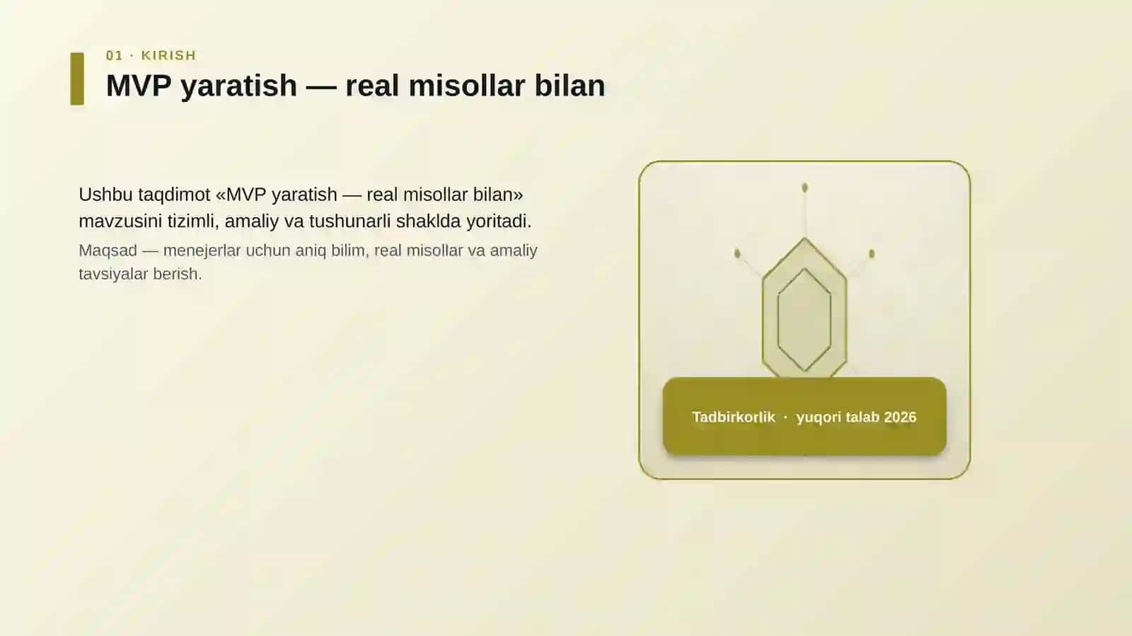 MVP yaratish — real misollar bilan 3