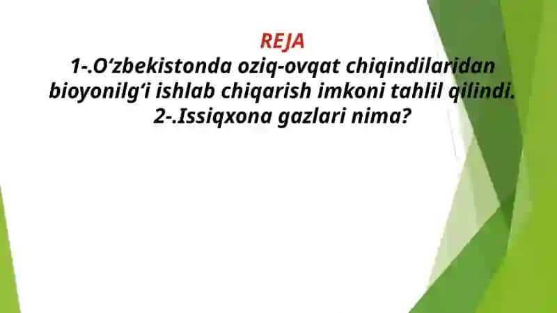 Oziq-Ovqat Chiqindilari va Bioyonilg'i 3