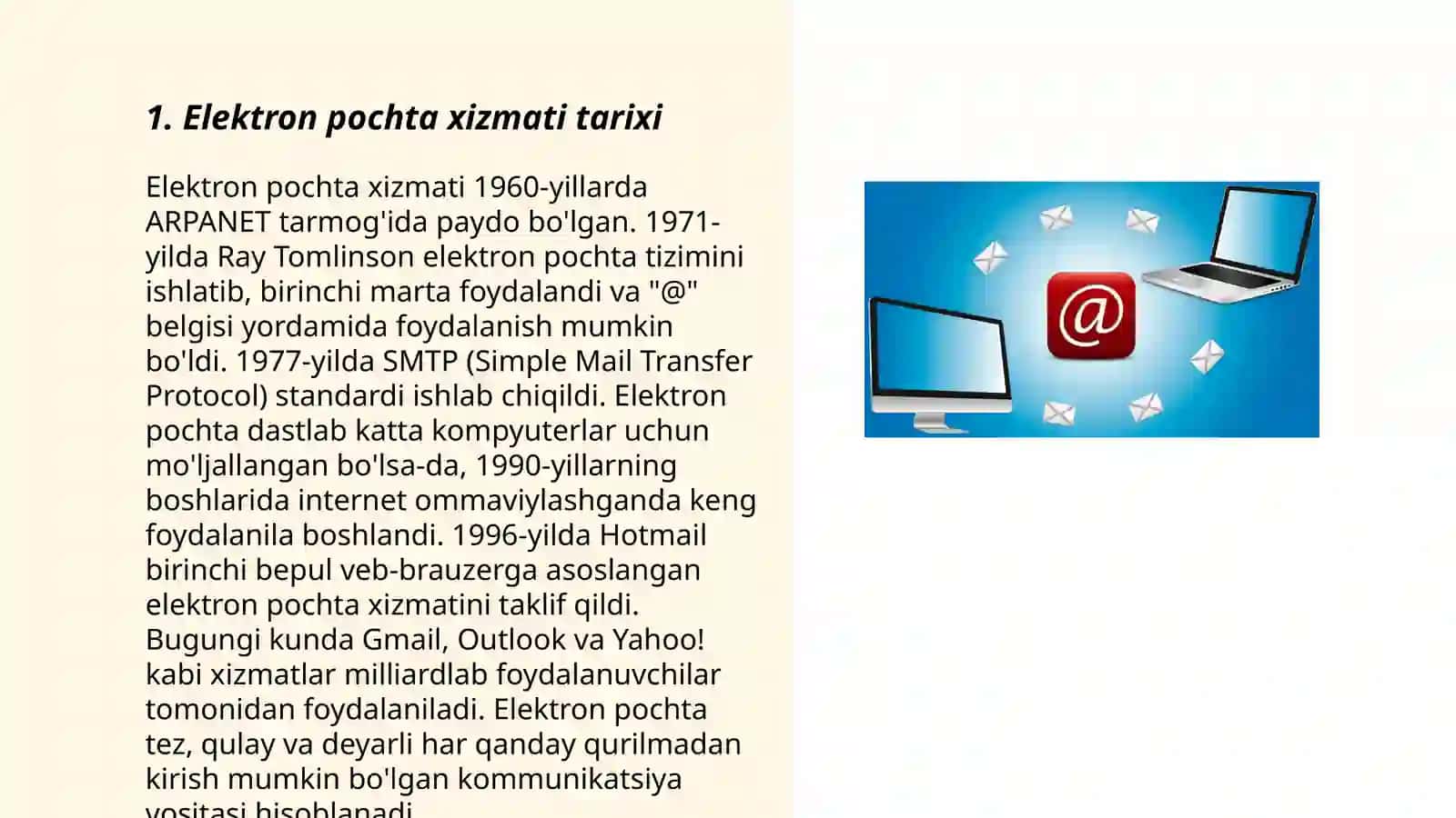 Elektron pochta xizmati (E-mail) 3