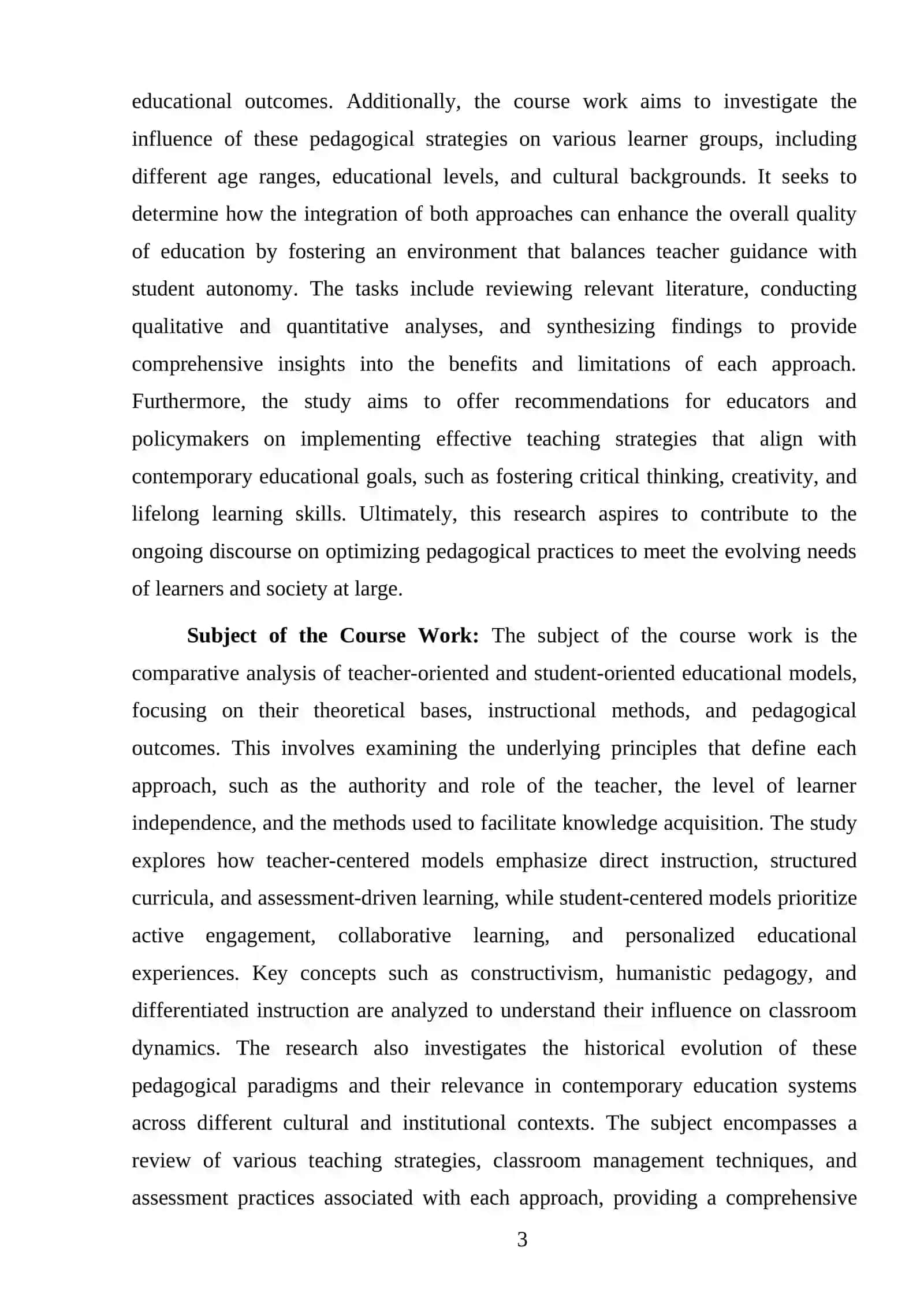 Teacher Oriented Classes and Student Oriented Classes 3