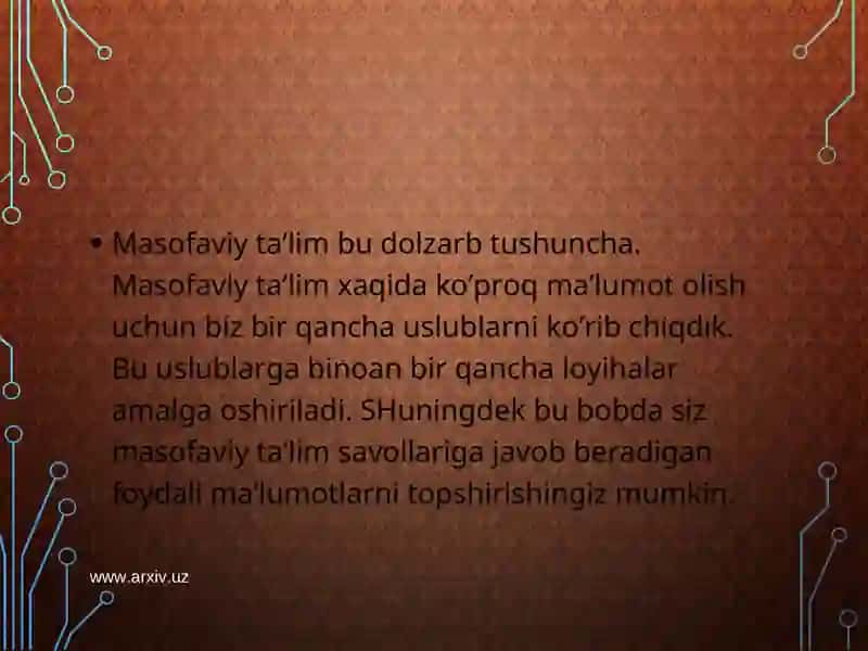 Masofaviy ta’lim 3