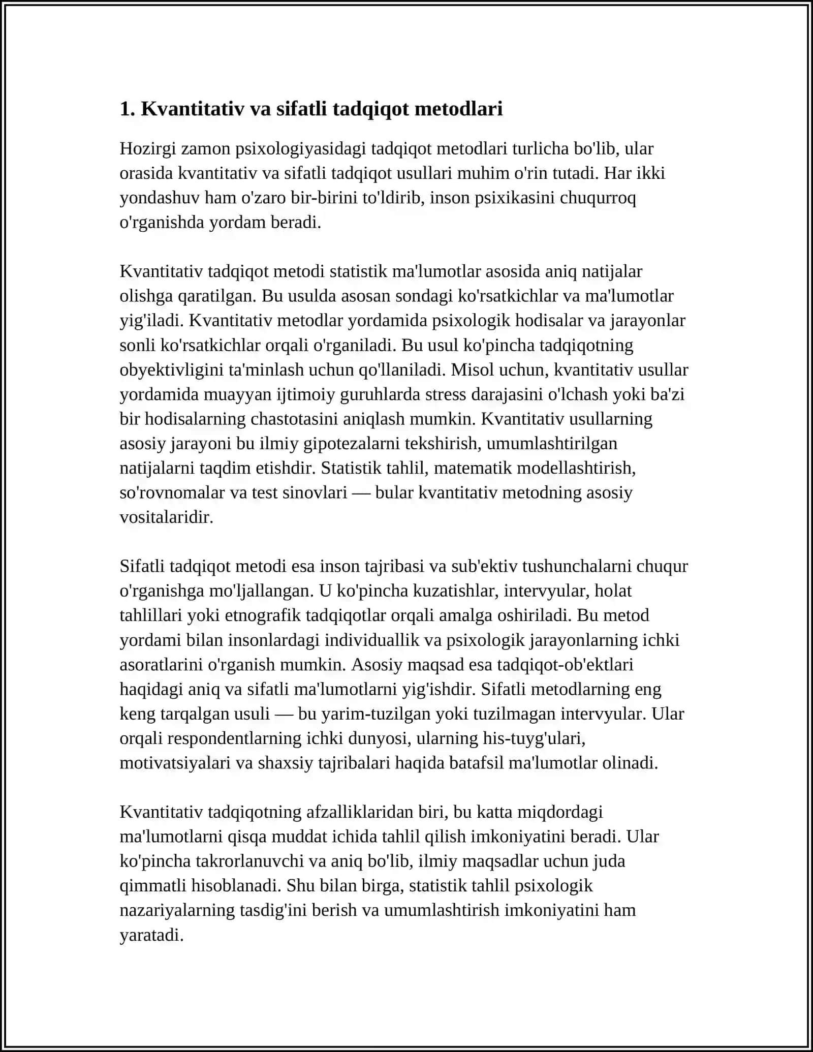 HOZIRGI ZAMON PSIXOLOGIYASINING TADQIQOT METODLARI 3