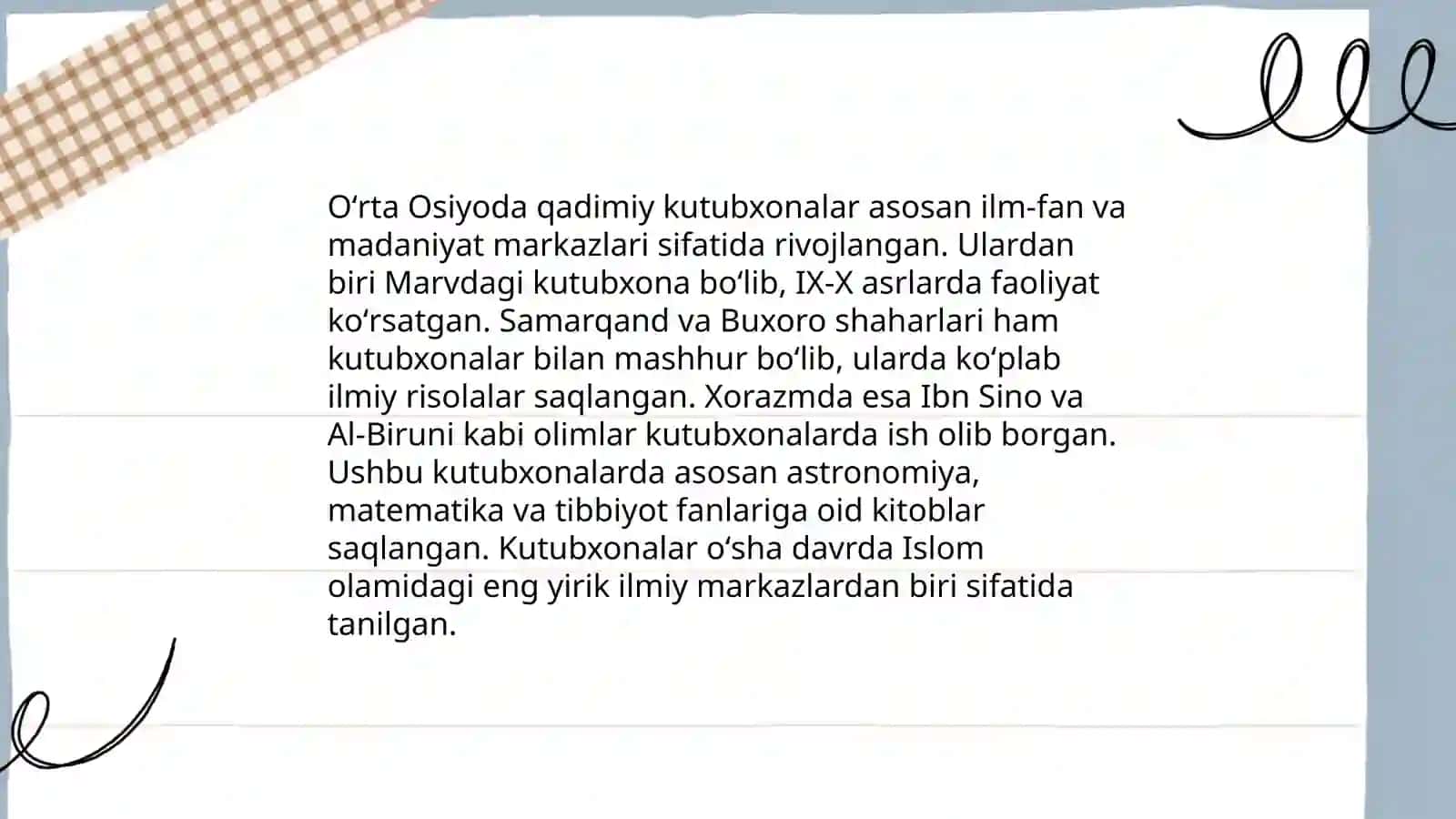 Oʻrta Osiyoning qadimiy kutubxonalari 3