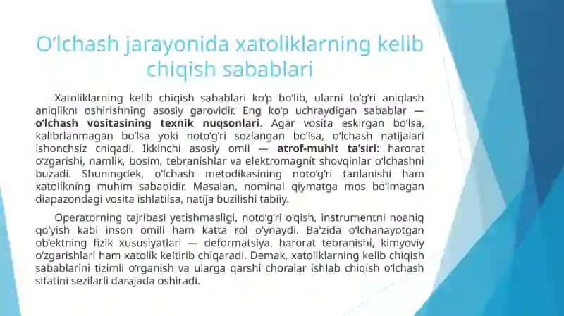 Xatolikni o‘lchashni boshlashdan oldin bartaraf etish 3