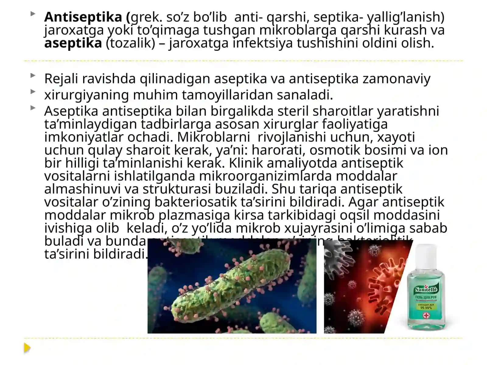 ANTISEPTIKA VA ASEPTIKA ASOSLARINI O'RGANISH 3