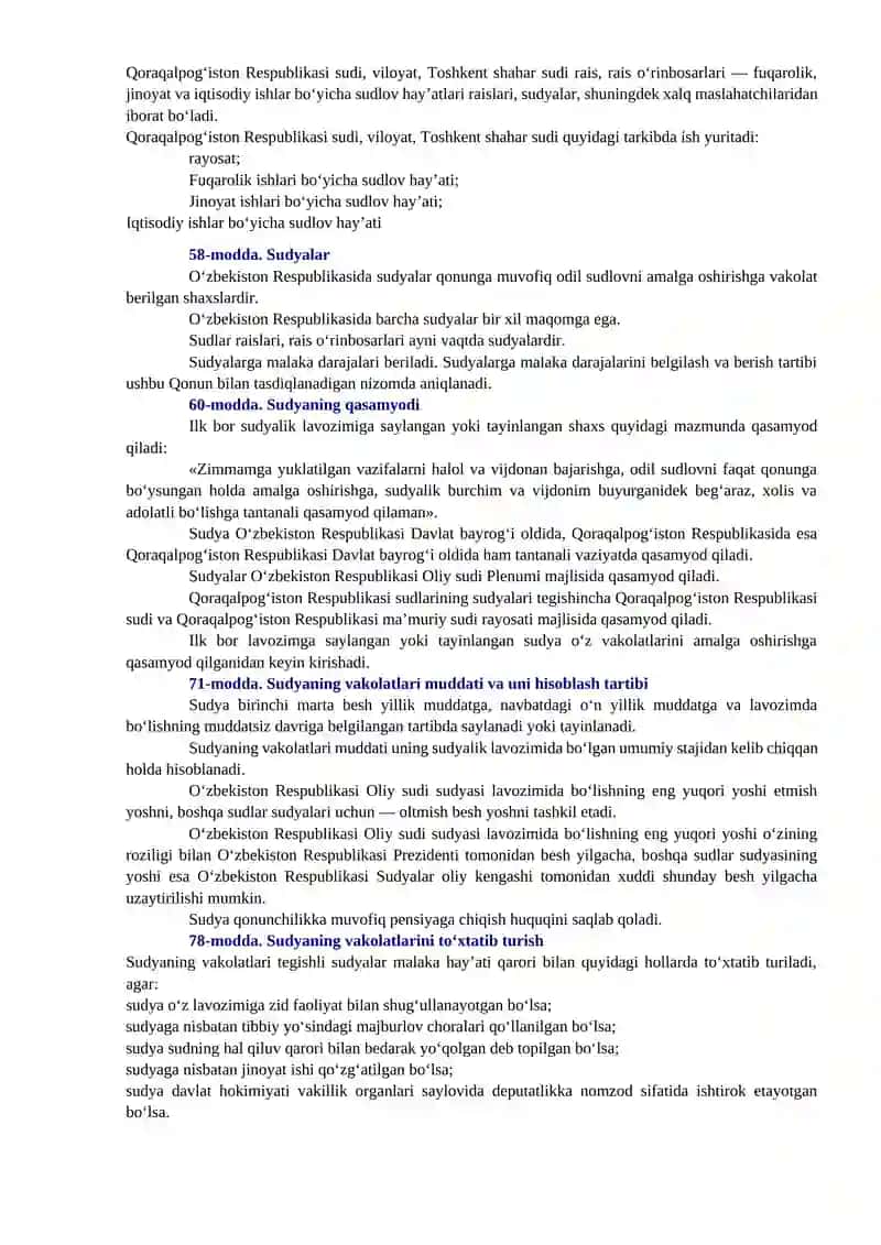 O‘ZBEKISTON RESPUBLIKASINING QONUNI SUDLAR TO‘G‘RISIDA 3