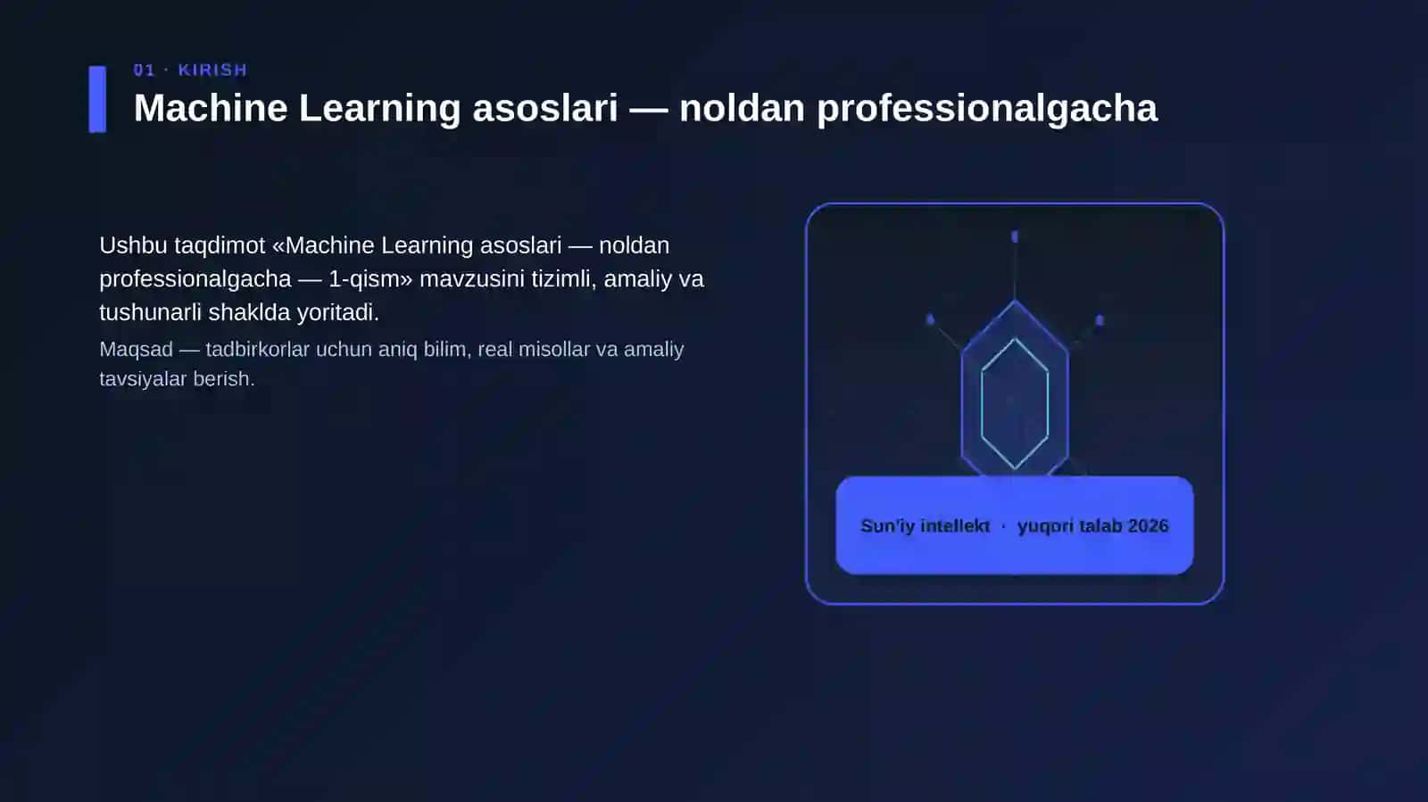 Machine Learning asoslari — noldan professionalgacha — 1-qism 3