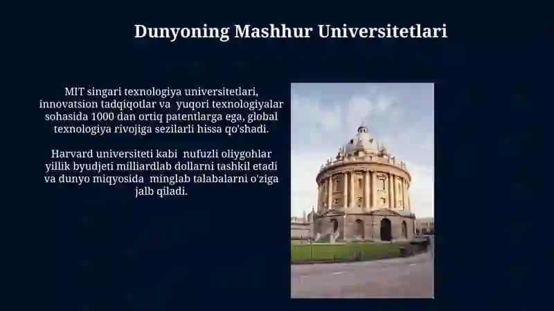 Dunyoning Mashhur Universitetlari 3