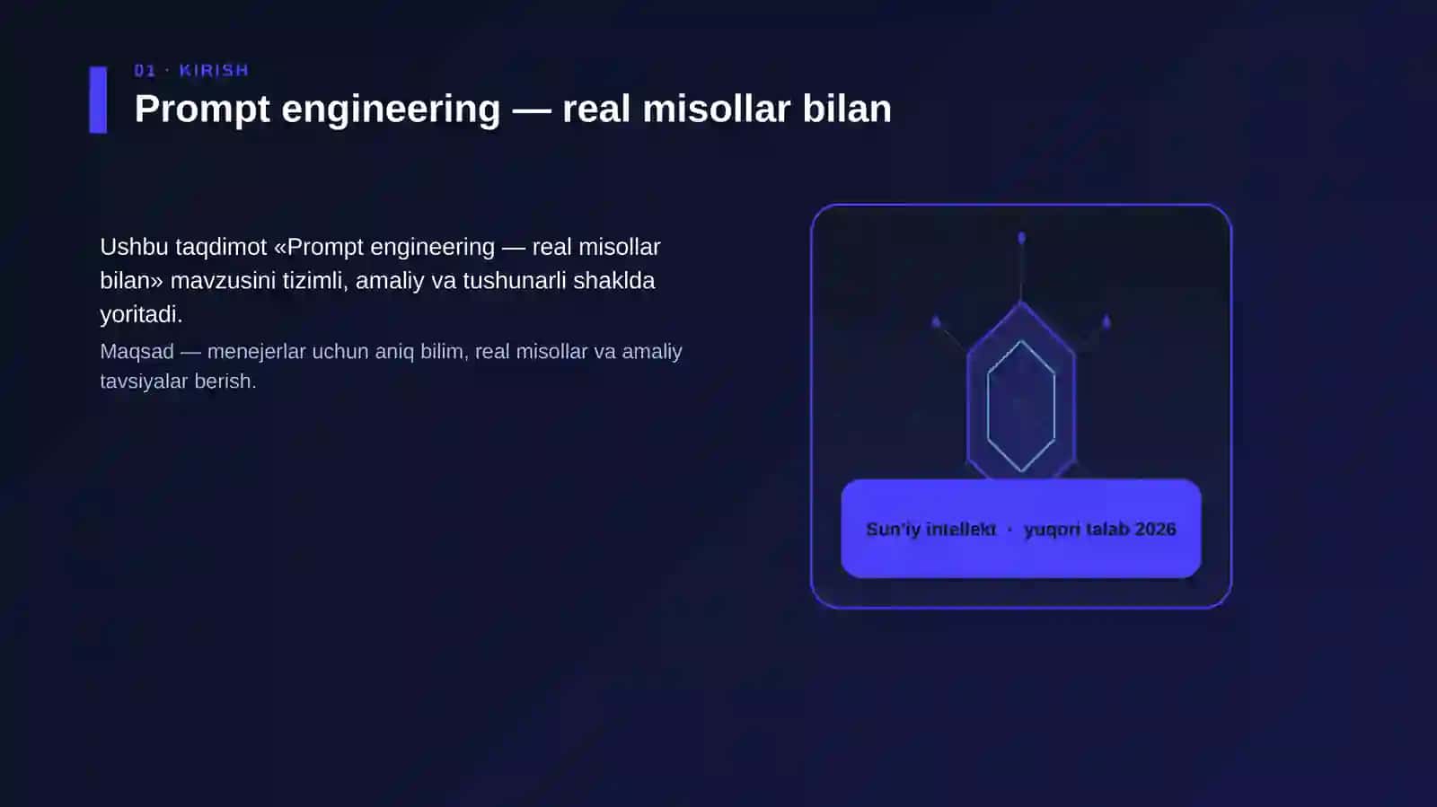 Prompt engineering — real misollar bilan 3
