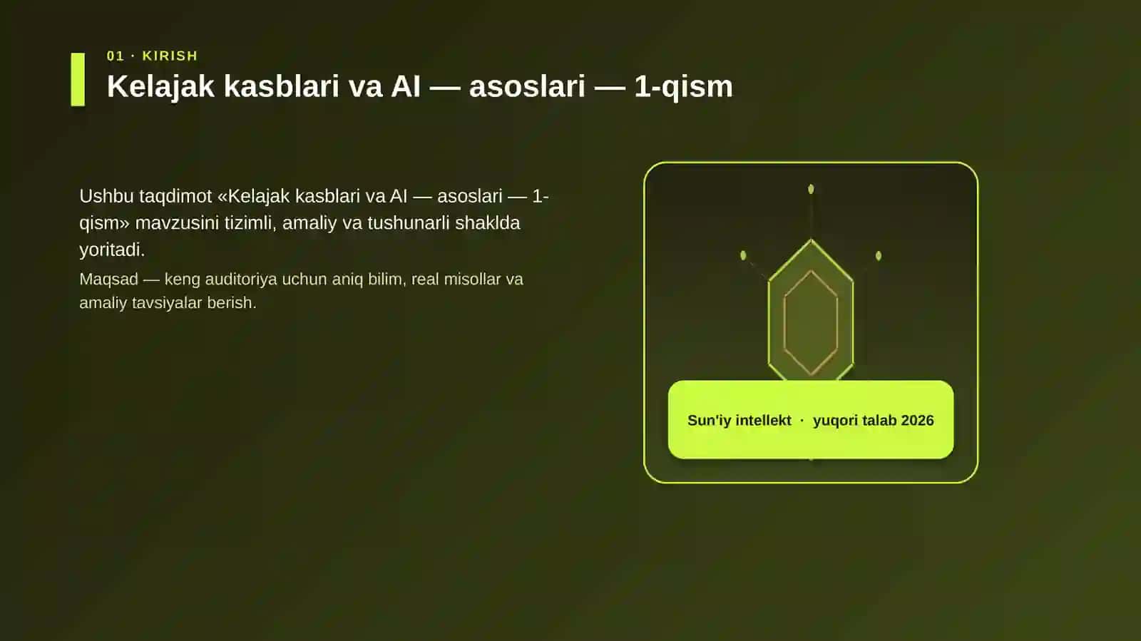Kelajak kasblari va AI — asoslari — 1-qism 3