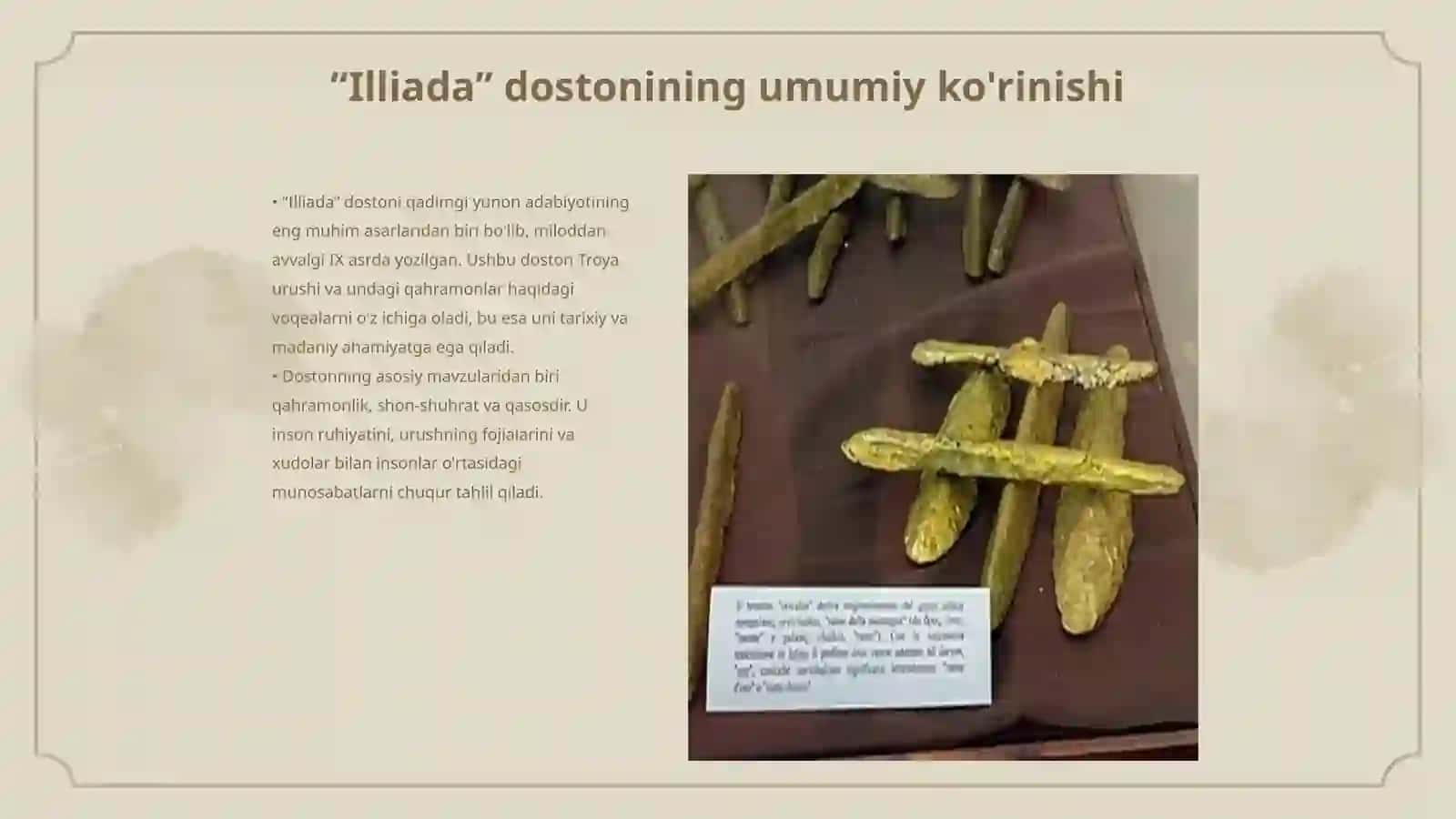 Illiada dostoniga qo’yilgan tugunlar 3