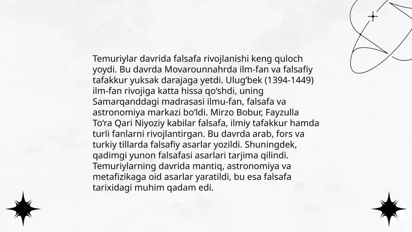 Temuriylar va Amir Temur davrida falsafa 3