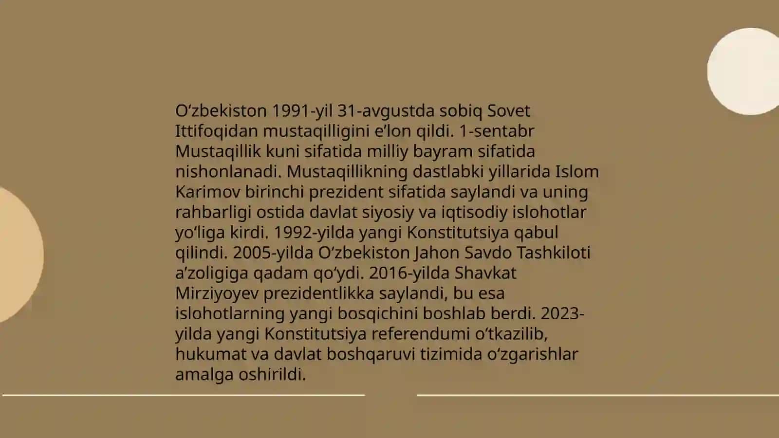 O‘zbekistonning mustaqillik tarixi 3