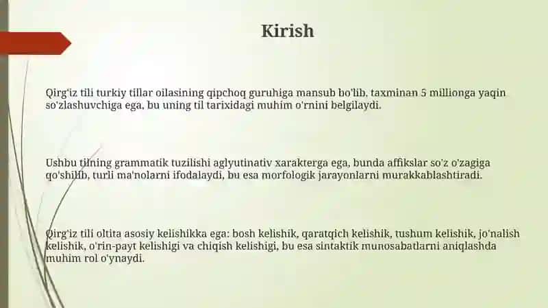 Qirg'iz tilining umumiy grammatik xususiyatlari 3