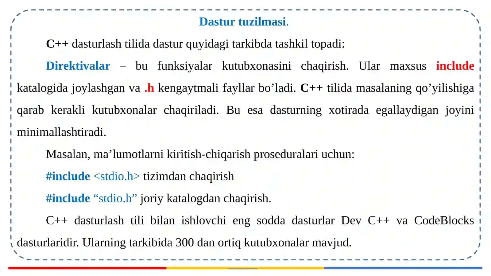 Dasturlash tillarining tuzilmasi 3