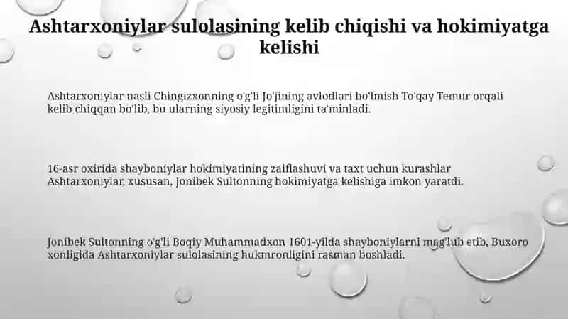 Ashtarxoniylarning hukmronlik davri 3