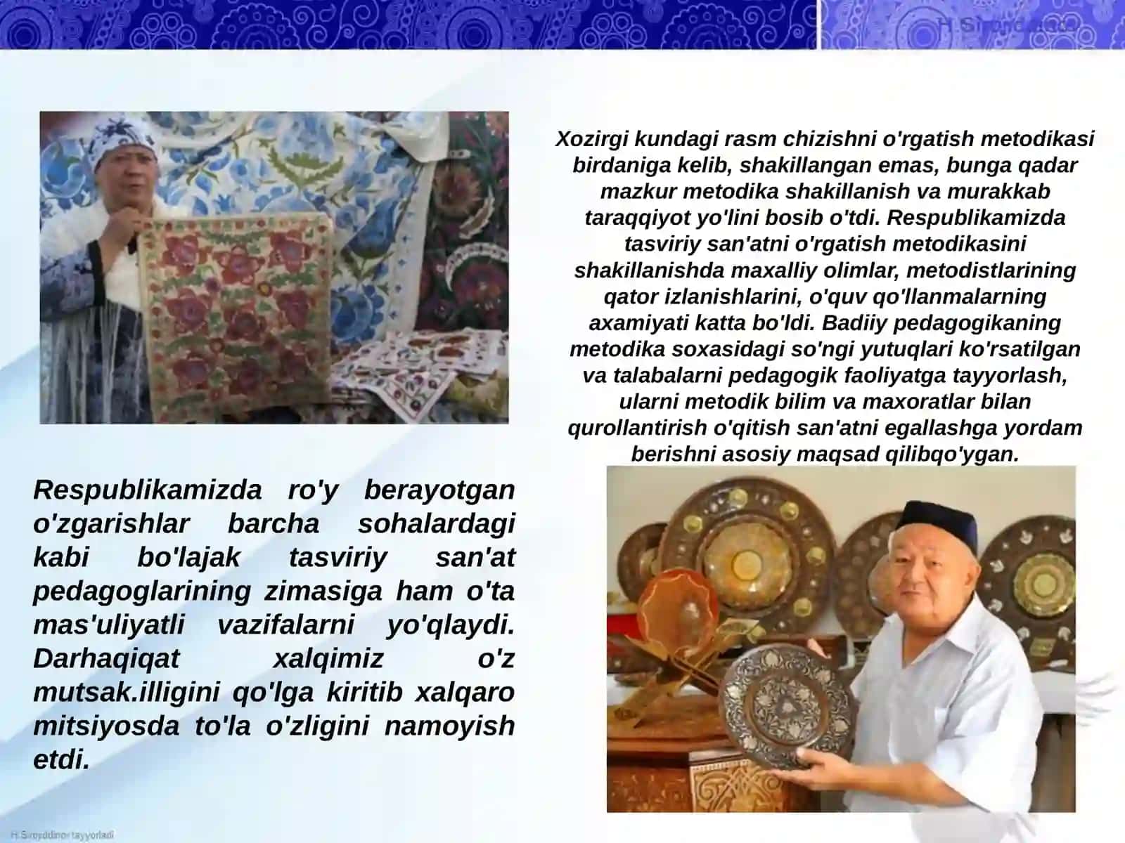 O`zbek amaliy bezak san'ati tarixi 3