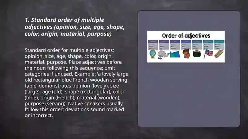Adjectives and word order 3