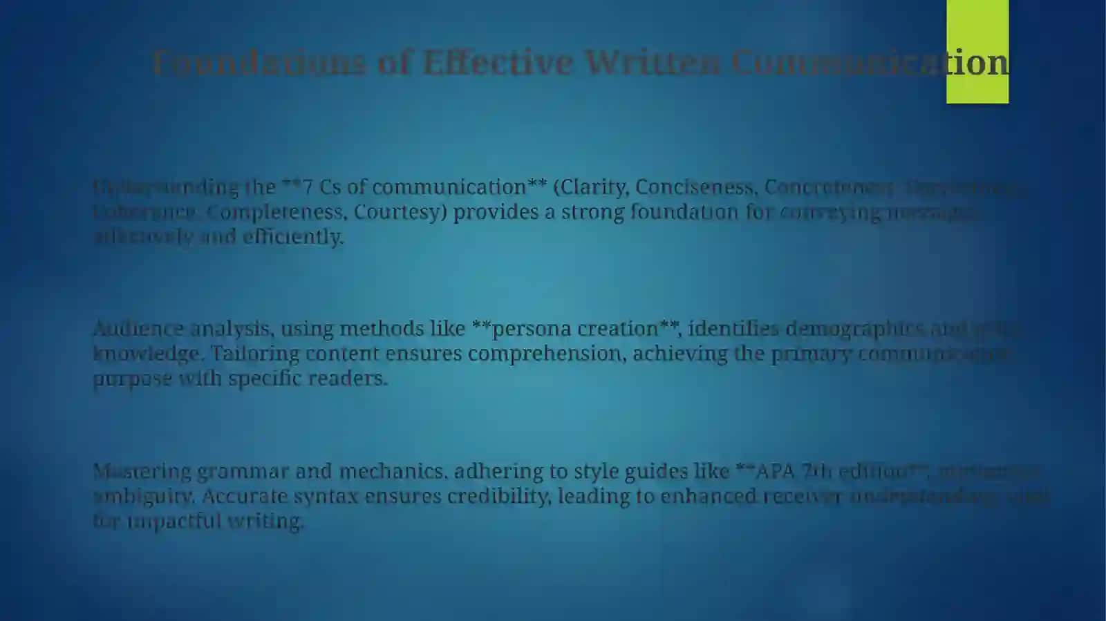 Written communication 3