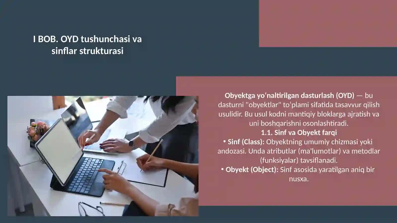 PYTHON DASTURLASH TILIDA MUSTAQIL SINFLAR TASHKIL ETISH 3