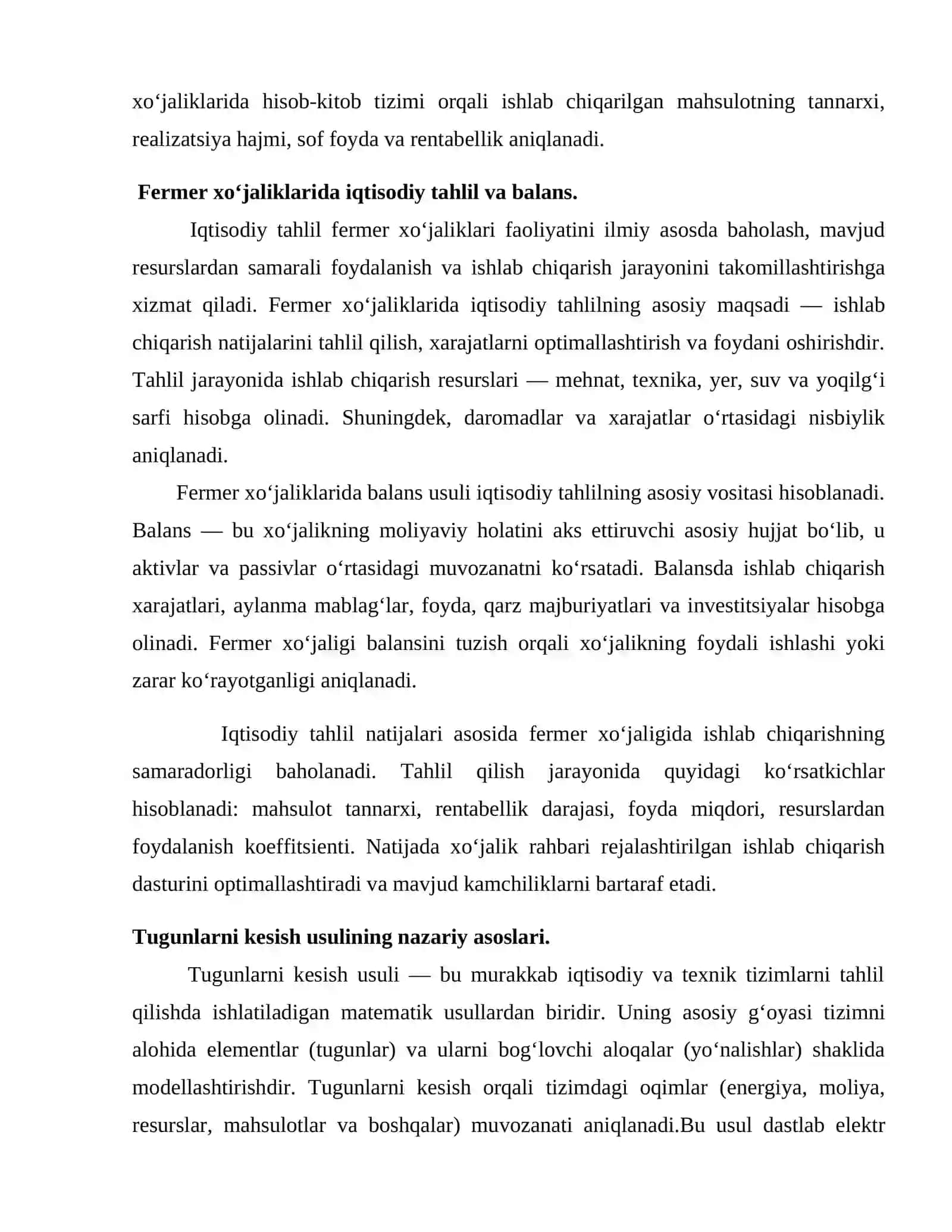 Fermerlar hisobi. Tugunlarni kesish usuli 3