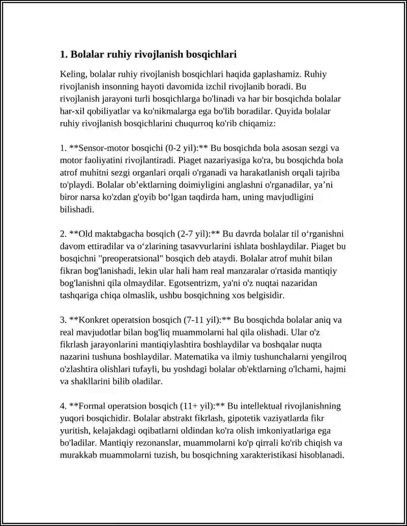 BOLALAR PSIXOLOGIYASI FANINING PREDMETI, MAQSADI VA VAZIFALARI 3