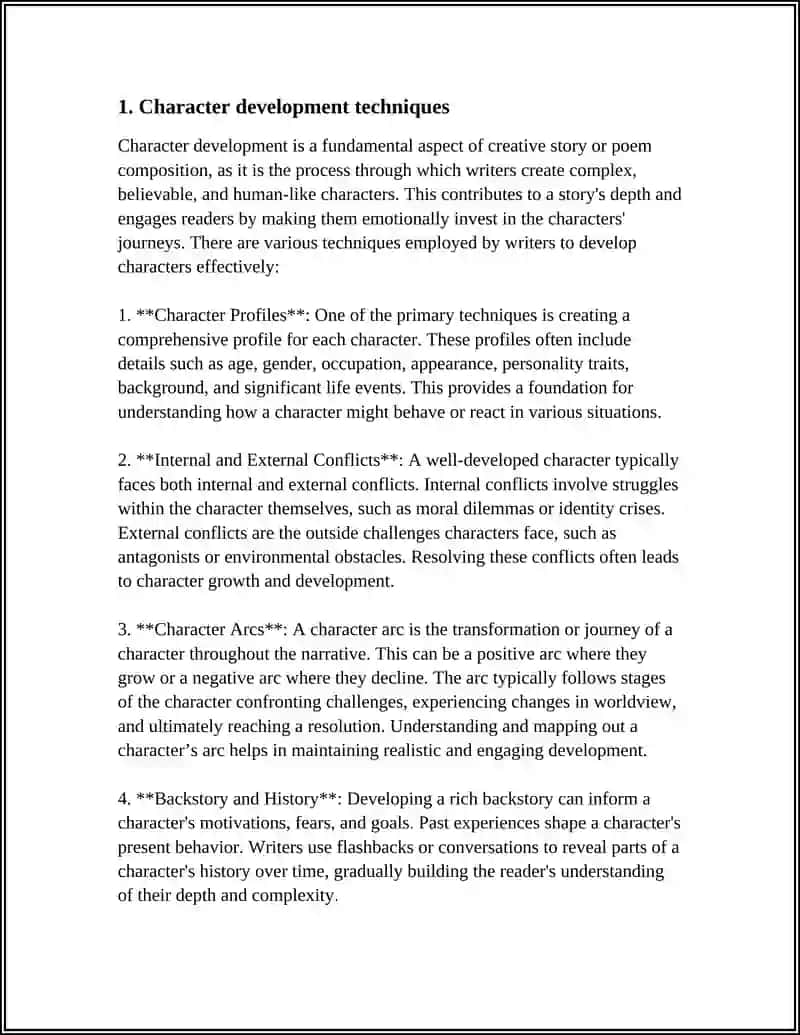 Character Development Techniques for Creative Writing 3
