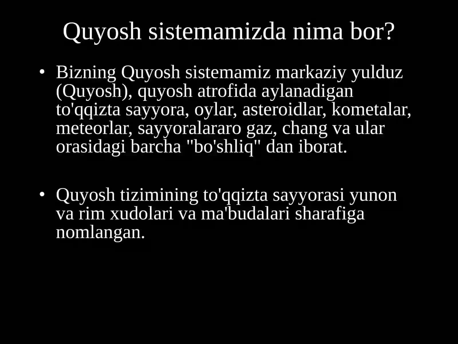 Quyosh sistemasidagi sayyoralar 3