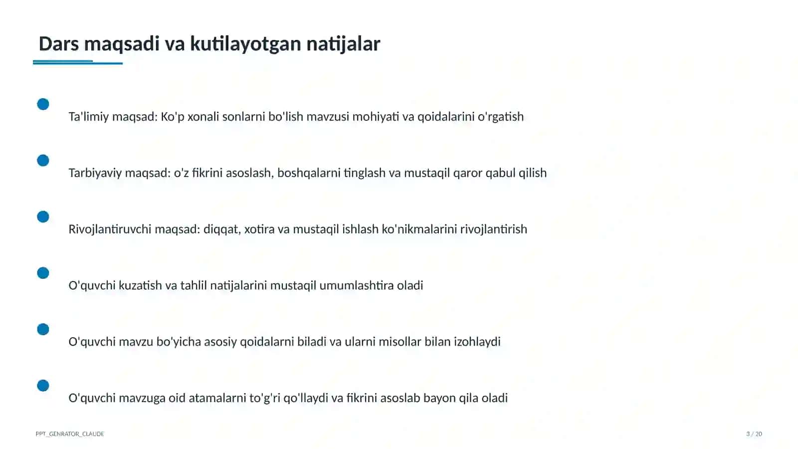 Ko'p xonali sonlarni bo'lish (4-sinf) 3