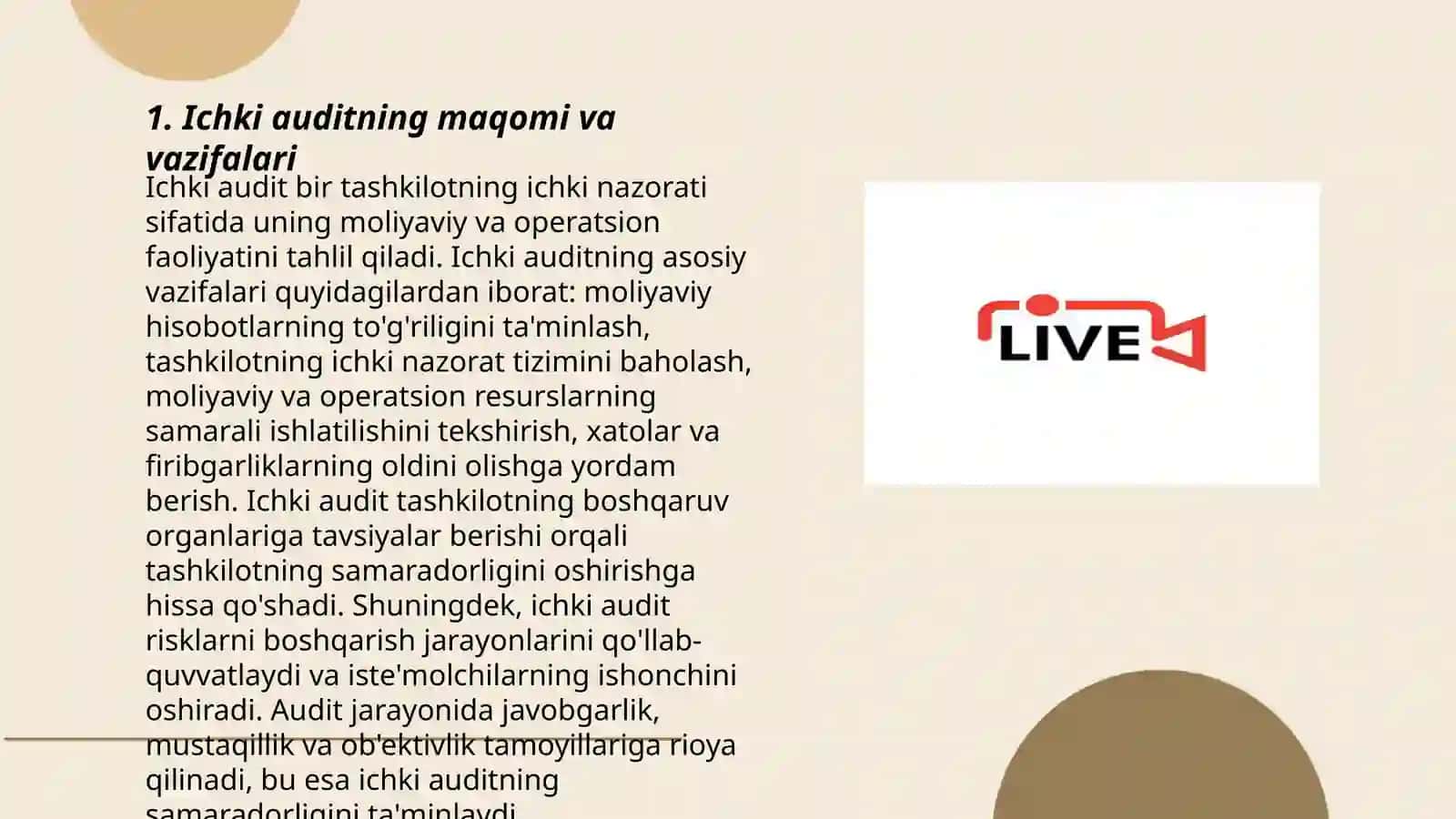 Ichki auditning maqomi va vazifalari 3