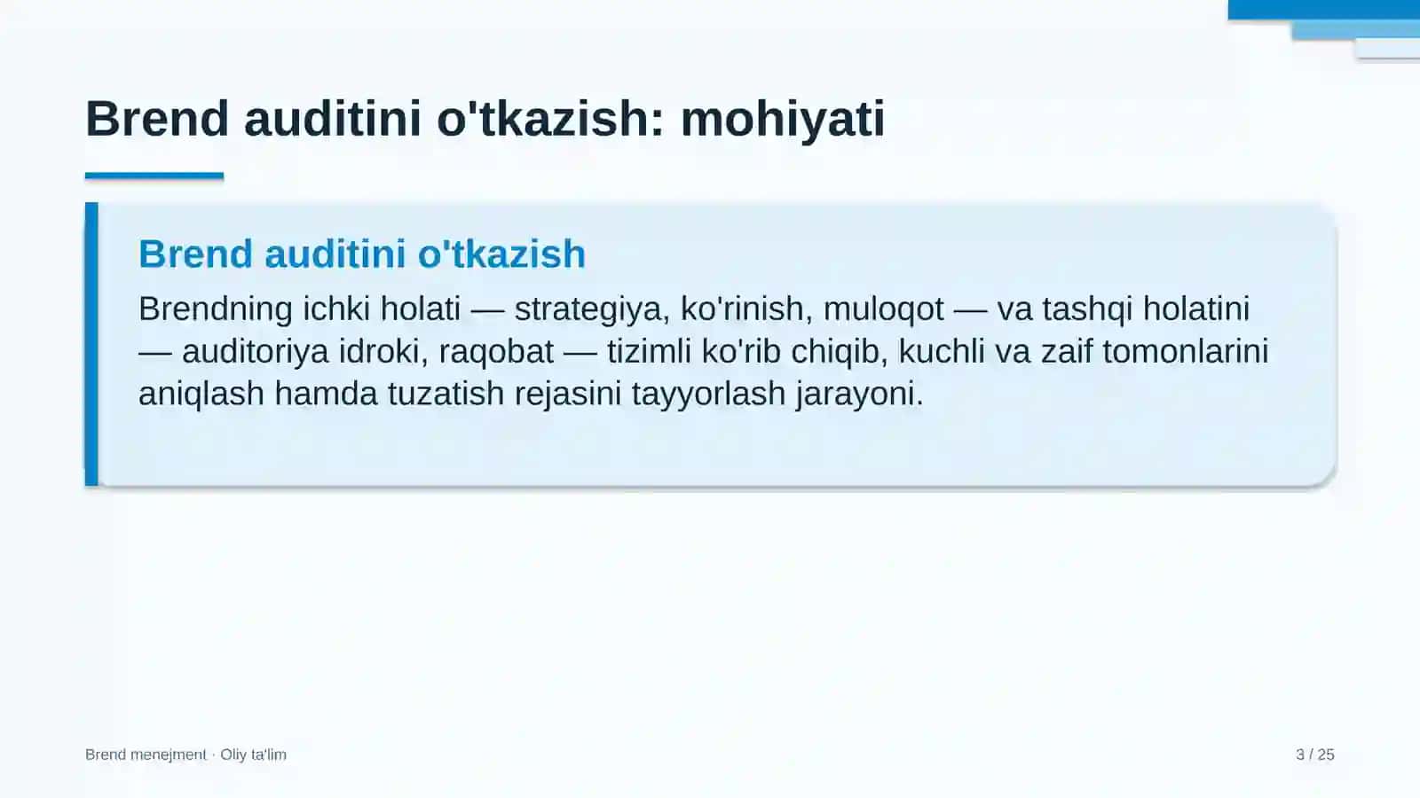 Magistraturada brend auditini o'tkazish 3