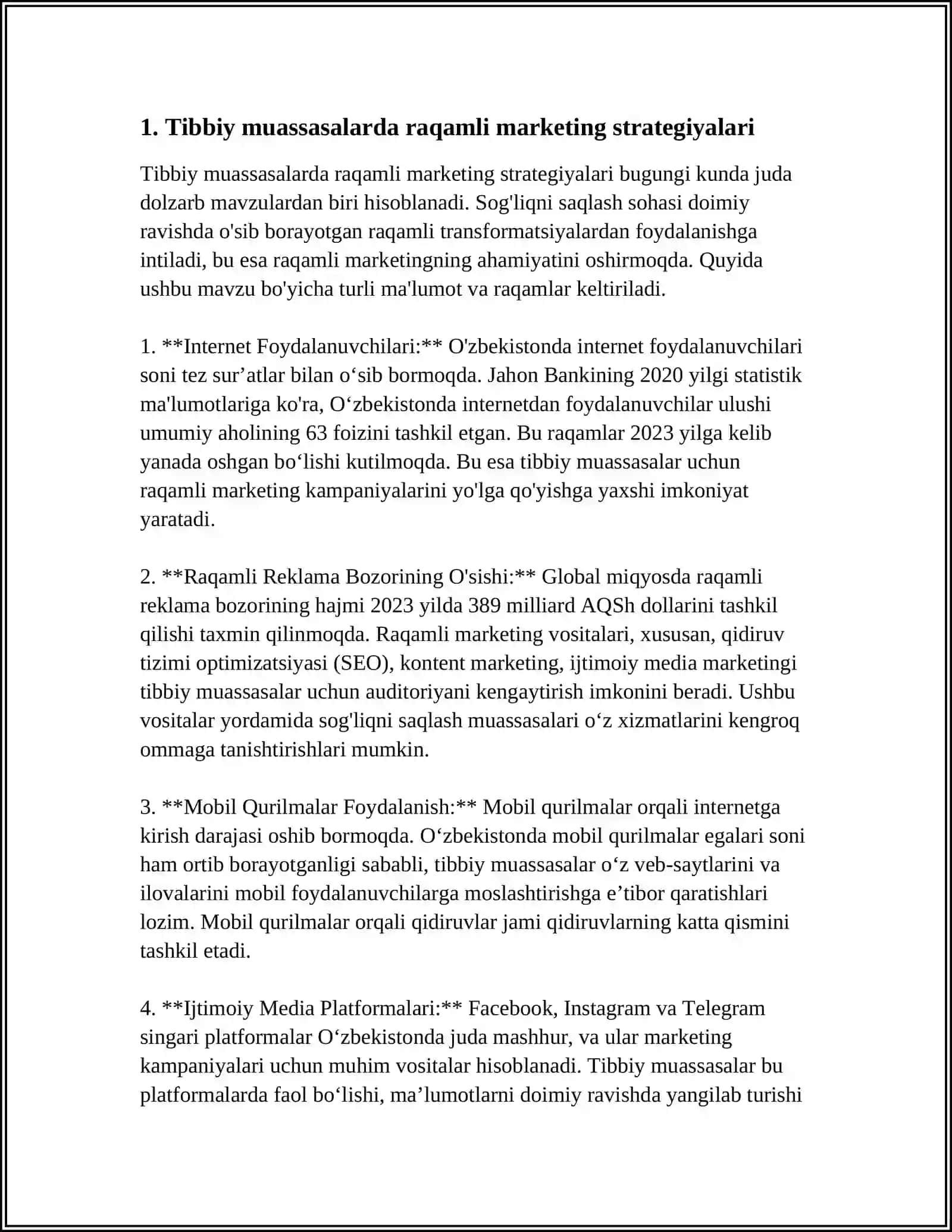 TIBBIY MUASSASALAR MARKETING 3