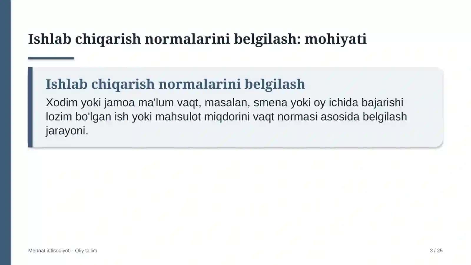 Fond birjasida ishlab chiqarish normalarini belgilash 3