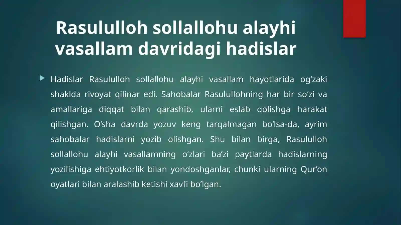 Hadislarning tarqalaboshlashi 3
