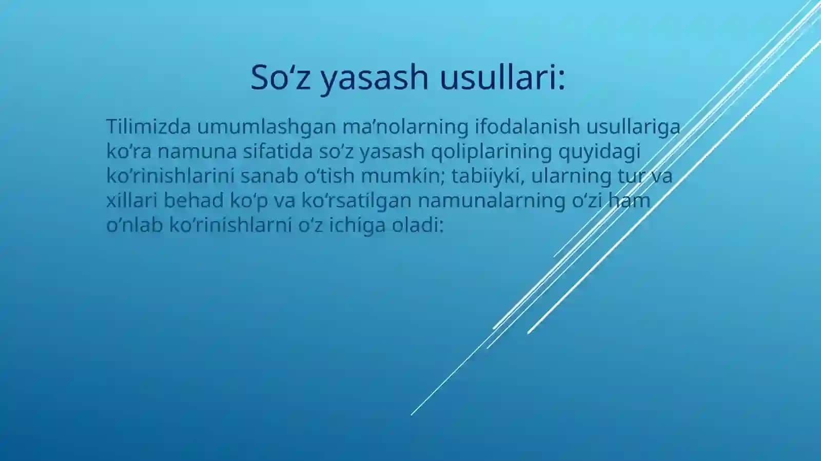 O‘zbek tili derivatsiyasi 3