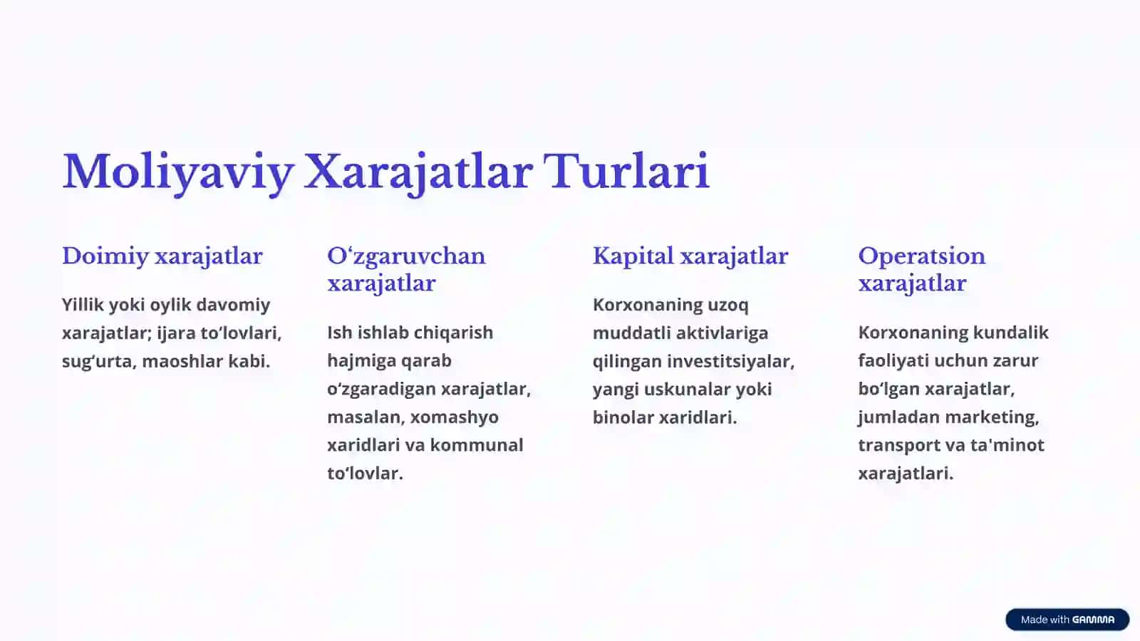 Moliyaviy Faoliyat Bo‘yicha Xarajatlarni Hisobga Olish 3