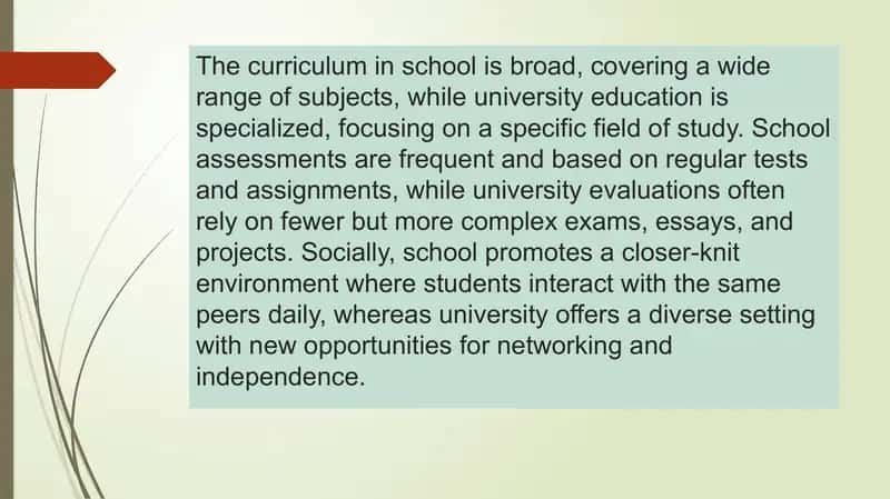 School vs University Comparison 3