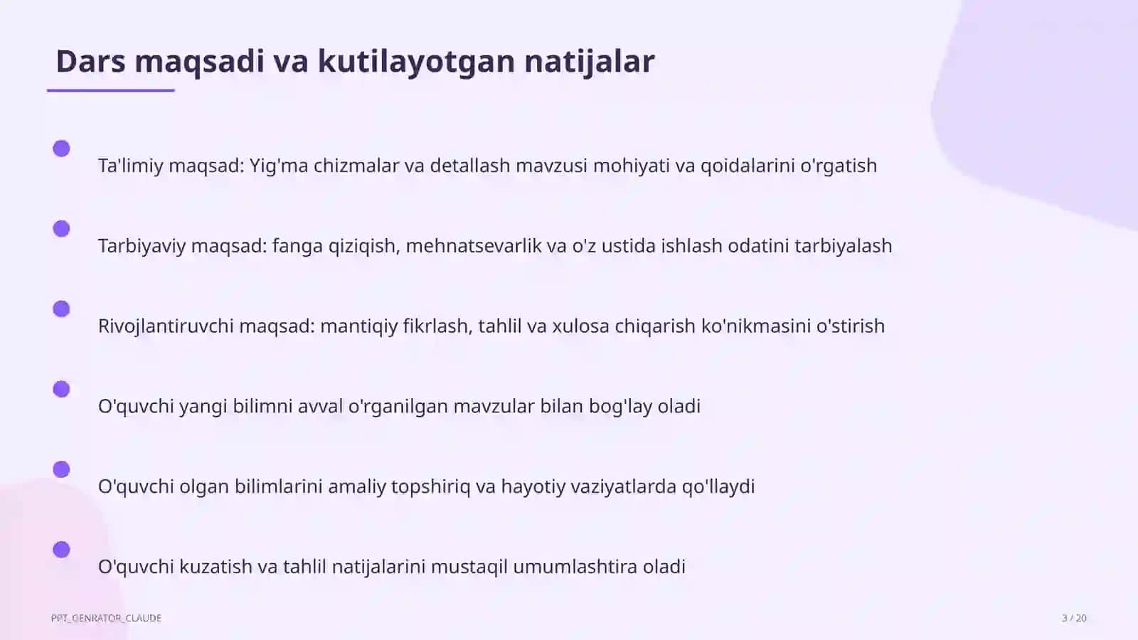 Yig'ma chizmalar va detallash (9-sinf) 3