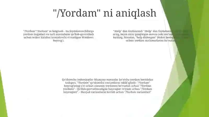 "/Yordam" 3