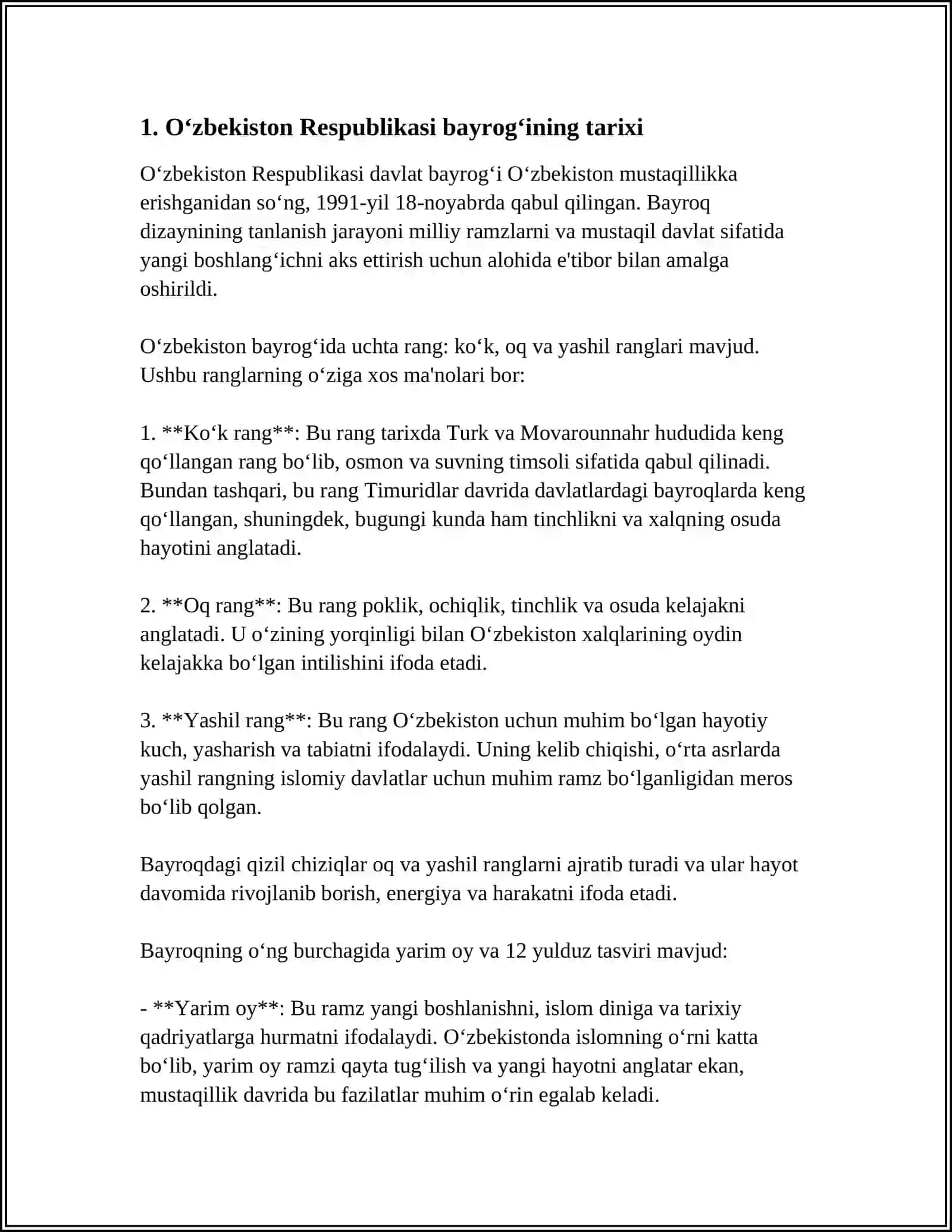 OʻZBEKISTON RESPUBLIKASI BAYROGʻI 3