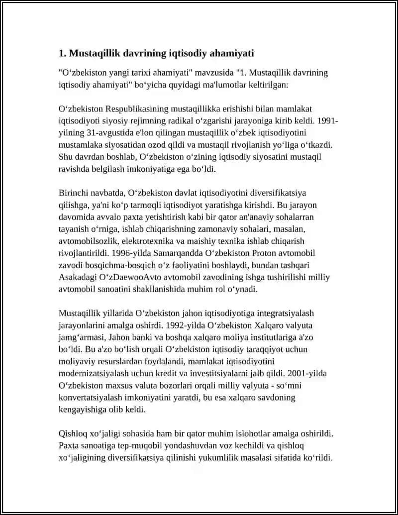 O'ZBEKISTON YANGI TARIXI AHAMIYATI 3
