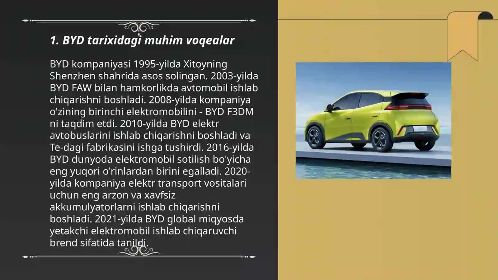 BYD Elektromobil Modellari 3
