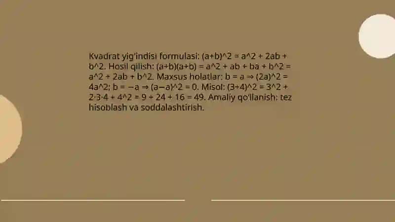 Qisqa ko‘paytirish formulalari 3